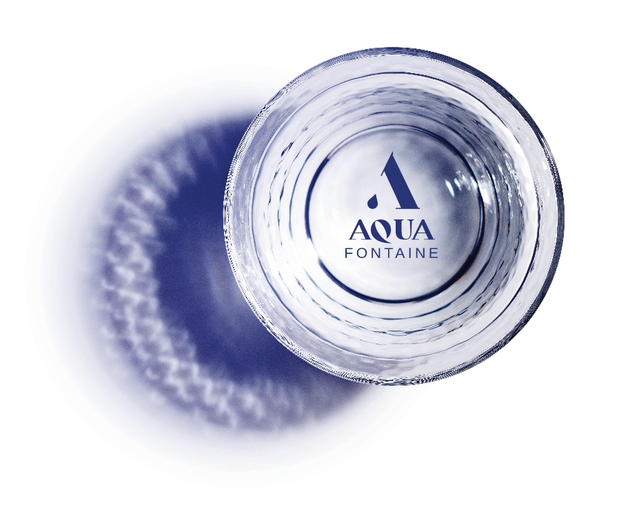 Image d'un verre avec le logo d'Aquafontaine