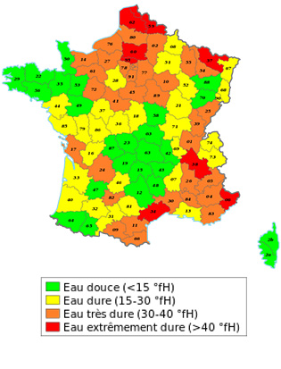 Carte de france avec indice sur les eaux