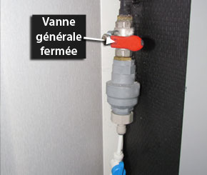 Vanne générale fermée